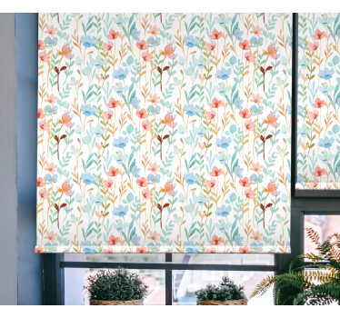 Delicaat botanisch thema rolgordijn bloemen en planten - TenStickers