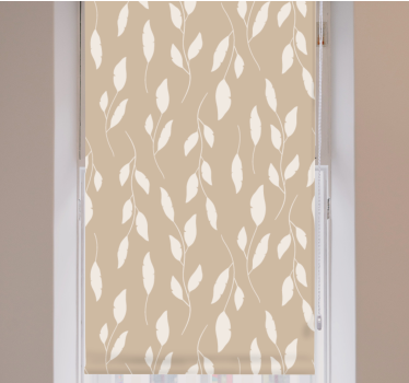 Delicaat beige bladpatroon rolgordijn bloemen en planten - TenStickers