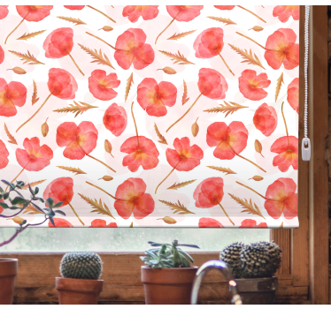 Delicate bloemenpatronen rolgordijn bloemen en planten - TenStickers