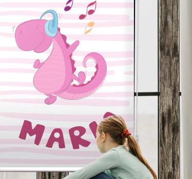 Dinosaurus rolgordijn schattige dinosaurus met naam - TenStickers