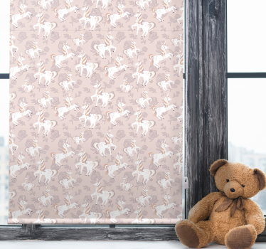 Beige eenhoorn fantasie kinderkamer rolgordijn - TenStickers