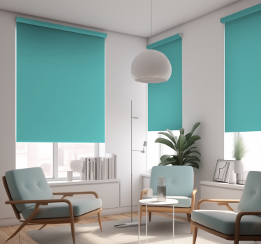 Egale kleur rolgordijn woonkamer turquoise - TenStickers