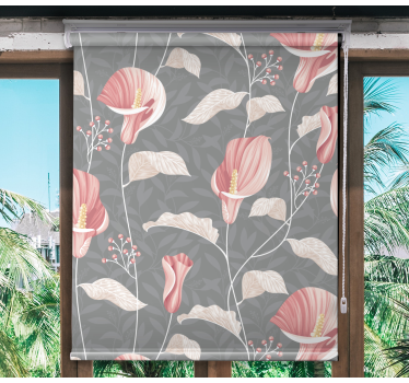 Elegant bloemenarrangement rolgordijn bloemen en planten - TenStickers