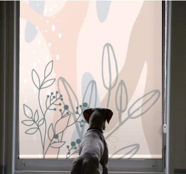 Elegant bloemensilhouet rolgordijn bloemen en planten - TenStickers