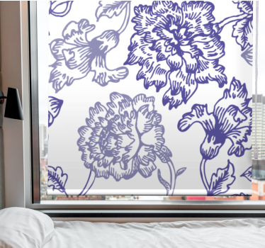 Elegant bloementhema rolgordijn bloemen en planten - TenStickers