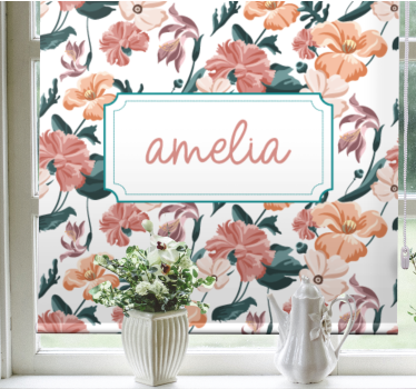 Elegant lenteontwerp rolgordijn bloemen en planten - TenStickers