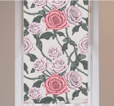Elegant rozenarrangement rolgordijn bloemen en planten - TenStickers