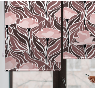 Elegante beige patronen rolgordijn bloemen - TenStickers