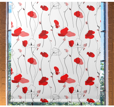 Elegante bloemenbloei rolgordijn bloemen - TenStickers