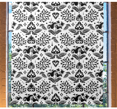Elegante bloemenelementen rolgordijn bloemen - TenStickers