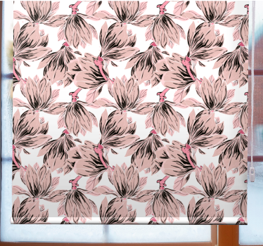 Elegante opstelling rolgordijn bloemen en planten - TenStickers