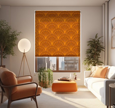 Elegante oranje art decor rolgordijn woonkamer - TenStickers