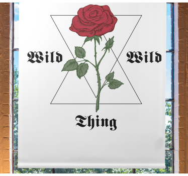 Embleem met rozenmotief rolgordijn bloemen - TenStickers