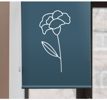 Enkele omtrek rolgordijn bloemen en planten - TenStickers