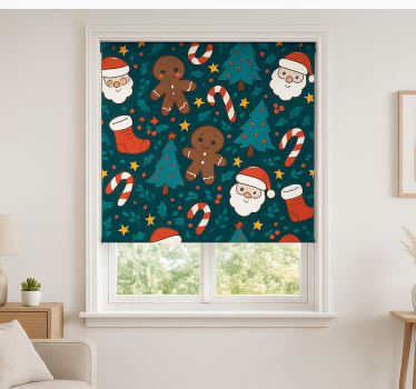 Feestelijke ornamenten achtergrond rolgordijn woonkamer - TenStickers