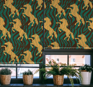 Galopperende gouden paarden rolgordijn dieren - TenStickers
