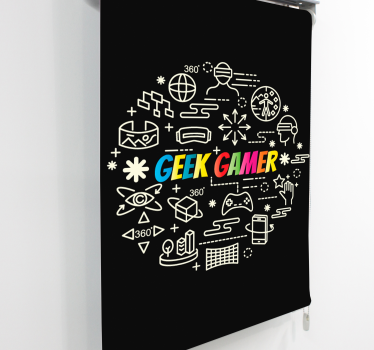 Game-krabbels nerd rolgordijn - TenStickers