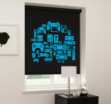 Gamecontrollerbot gamer rolgordijn - TenStickers