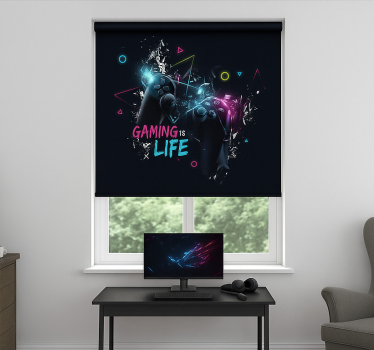 Gamen is leven gamer rolgordijn - TenStickers