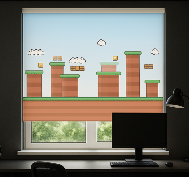 Power-up gaming-blokken gamer rolgordijn - TenStickers