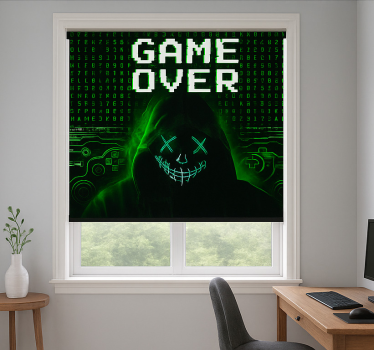 Gemaskerd gehackt game over gamer rolgordijn - TenStickers