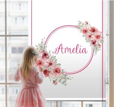 Gepersonaliseerd bloemstuk rolgordijn bloemen en planten - TenStickers