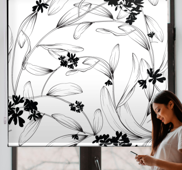 Gestileerd bloemenpatroon rolgordijn bloemen en planten - TenStickers