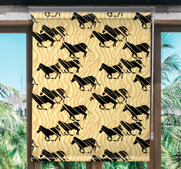 Gestileerd paardenpatroon rolgordijn dieren - TenStickers