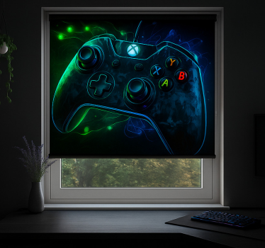 Gloeiende intergalactische controller gamer rolgordijn - TenStickers