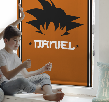 Goku personaliseerbaar Superhelden rolgordijn - TenStickers