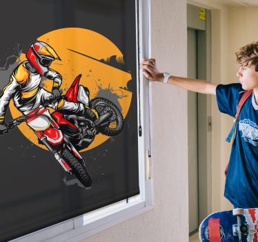 Grappige rolgordijn Motor plezier sport - TenStickers