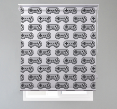Grijs controllerpatroon nerd rolgordijn - TenStickers