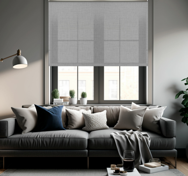 Grijze stoffentextuur rolgordijn woonkamer - TenStickers