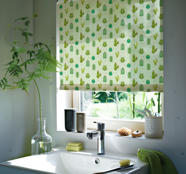 Groen patroon Cactus jaloezie - TenStickers