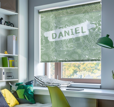 Groen schoolkrijt rolgordijn tienerkamer - TenStickers