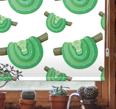 Groen slang ontwerp rolgordijn meer dieren - TenStickers