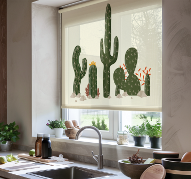 Grote planten Cactus jaloezie - TenStickers