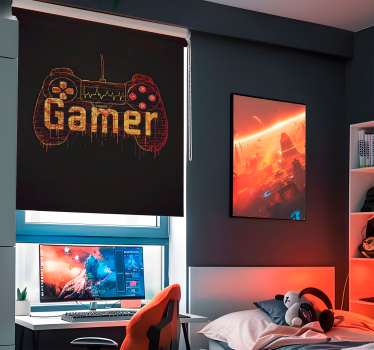 Hartslag van de speler nerd rolgordijn - TenStickers
