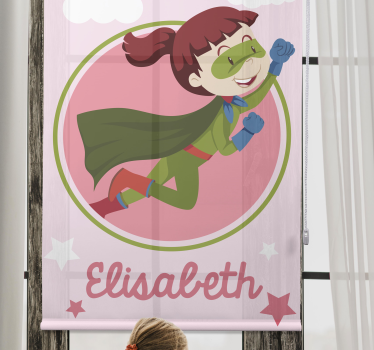 Heroïsche kindervlucht superhelden Kinderkamer rolgordijn - TenStickers