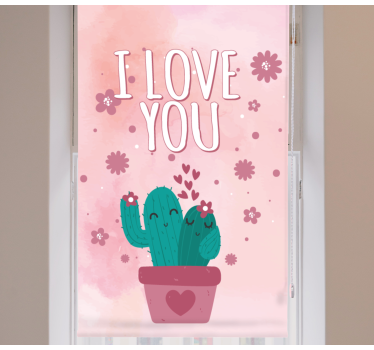 Hoofdslaapkamer rolgordijnën Valentijnsdag mooie cactus - TenStickers