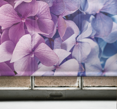 Hortensia bloemblaadjes tros rolgordijn bloemen en planten - TenStickers