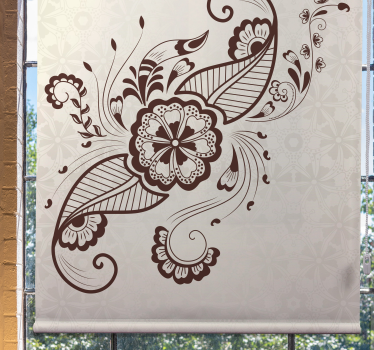 Ingewikkeld bloemmotief rolgordijn bloemen - TenStickers