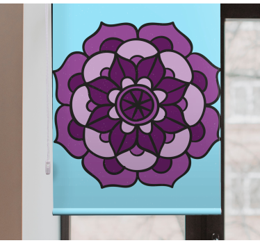 Ingewikkelde paarse bloem rolgordijn bloemen - TenStickers