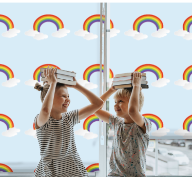 Regenbogen juichen kinderkamer rolgordijn - TenStickers