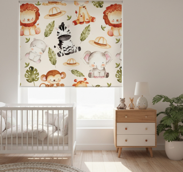 Kinderkamer rolgordijn beige safari - TenStickers