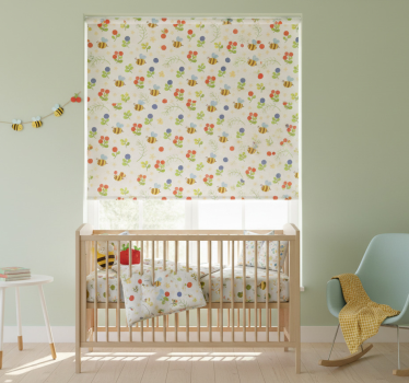 Kinderkamer rolgordijn bijentuinpatroon - TenStickers