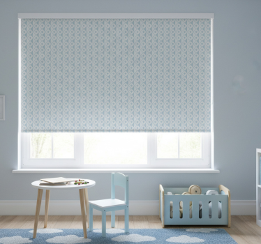 Kinderkamer rolgordijn blauw en witte ruitjes design - TenStickers