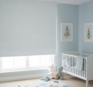 Kinderkamer rolgordijn blauwe achtergrond met grijze sterren - TenStickers