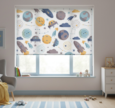 Kinderkamer rolgordijn blije ruimte - TenStickers