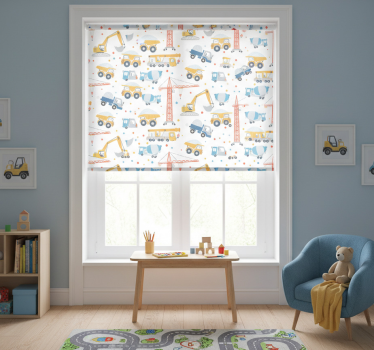 Kinderkamer rolgordijn bouwmotieven - TenStickers